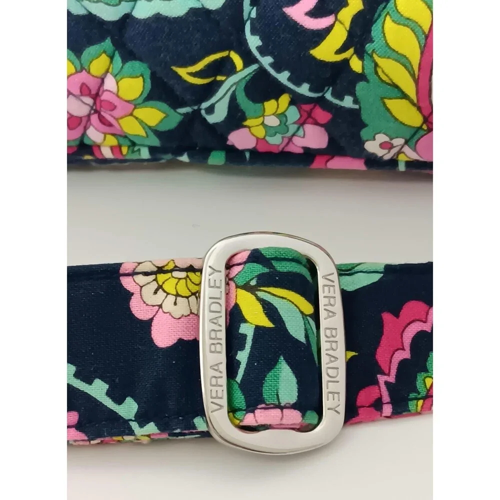 Vera Bradley Nomadic Floral Quilted Crossbody Bag: Navy Pink Green Paisley Purse